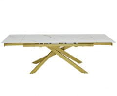 Fort Proširivi blagovaonski stol GOLDIE 160+40+40 (bijela/zlatna)
