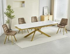 Fort Proširivi blagovaonski stol GOLDIE 160+40+40 (bijela/zlatna)