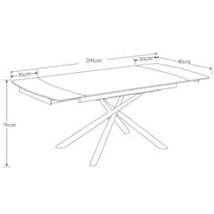 Fort Produživi stol GAVILIA (bijela/zlatna)