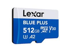 Lexar BLUE PLUS memorijska kartica, Micro SDXC, 512 GB, 170 MB/s, UHS-I, s adapterom (LMSBLPL512G-BNANG)