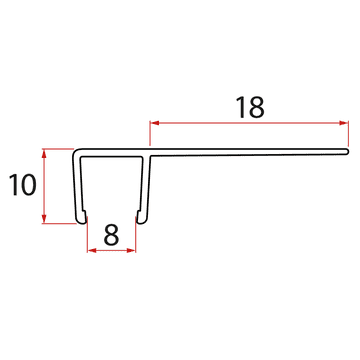 POLYSAN Set vertikalnih brtvi za staklo 8/8 mm, 2000 mm - POLYSAN