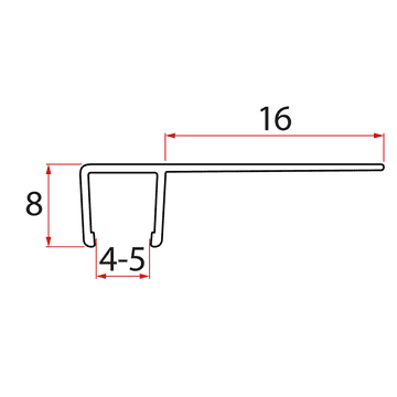 AQUALINE Set vertikalnih brtvi za staklo 5/5 mm, 1850 mm - AQUALINE