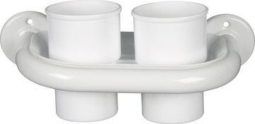 AQUALINE Držač čaša za četkice WHITE LINE, bijela boja, čelik/plastika
