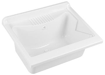 AQUALINE Ugradbeni odvódni sudoper 60x50cm, bijeli polipropilen