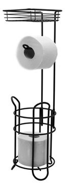 Ridder Stalak za WC papir s policom MILA, crni adjukton