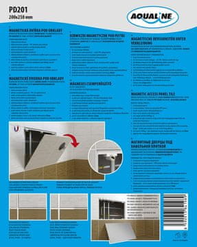 AQUALINE Magnetna pokrivna vrata za pločice 200x250 mm