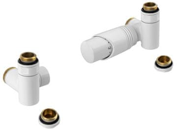 Bruckner WICHER ECK COMBI termostatski kutni priključni set, bijeli