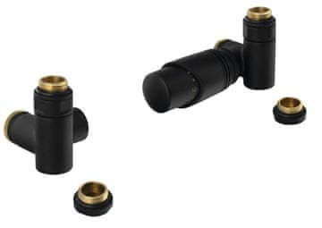 Bruckner WICHER TERMOSTATSKI KUTNI SET ZA PRIKLJUČENJE, CRNA MAT