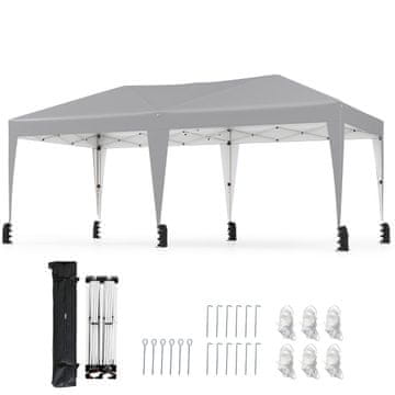 Northix Sklopivi paviljon 3x6 m UV50+ Oxford tkanina sivi