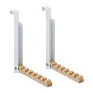 Northix Vješalica za odjeću za preklopna vrata, set od 2 komada, metal i drvo