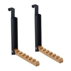 Northix Vješalica za odjeću za preklopna vrata, set od 2 komada, metal i drvo