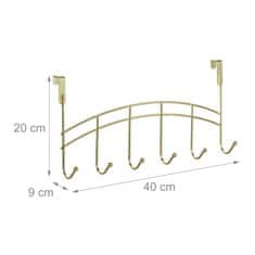Northix Vješalica za odjeću za vrata sa 6 kuka, metalna konstrukcija