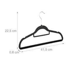 Northix Uski set od 20 baršunastih vješalica za odjeću – protuklizne