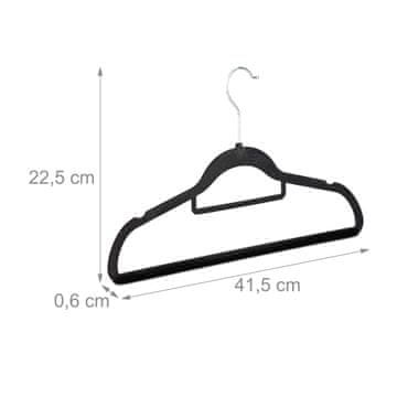 Northix Uski set od 20 baršunastih vješalica za odjeću – protuklizne