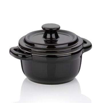 Kela Posuda za pečenje s poklopcem KL-11937 Baking dish with lid MALIN 10 x 8 cm round black