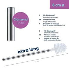 Kela Četka za WC KL-20138 La Brosse duga ručka od nehrđajućeg čelika, bijela sjajna