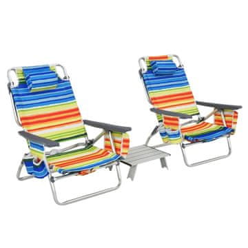Northix Prijenosni set stolica za plažu sa sklopivim stolom