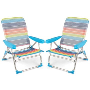 Northix Set 2 sklopive stolice za plažu podesivi naslon 150 kg