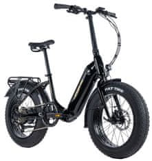 Leader Fox E-BIKE 20" CODY-2, FOLDING BIKE, BLACK SHINY (REAR MOTOR)