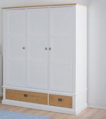 Fort Garderobni ormar BROAD SA TIHIM ZATVARANJEM - BIJELA + NATUR