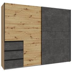 Fort Garderobni ormar WINN 2 W2QS52331 (hrast/tamno siva)