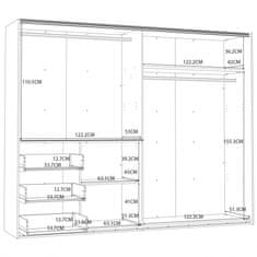 Fort Garderobni ormar WINN 2 W2QS52331 (hrast/tamno siva)