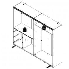 Fort Garderobni ormar WINN 2 W2QS52331 (hrast/tamno siva)
