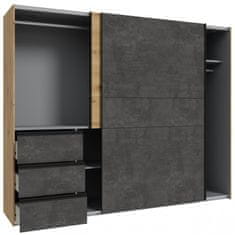 Fort Garderobni ormar WINN 2 W2QS52331 (hrast/tamno siva)