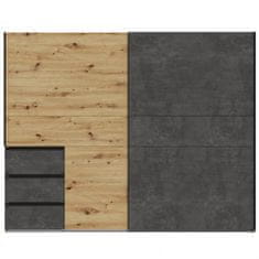 Fort Garderobni ormar WINN 2 W2QS52331 (hrast/tamno siva)