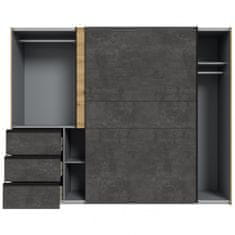 Fort Garderobni ormar WINN 2 W2QS52331 (hrast/tamno siva)