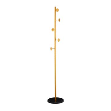 Northix Vješalica za odjeću od mramora, zlatni čelik, 5 kuka