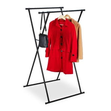 Northix Uvlačna metalna vješalica za odjeću – sklopiva, srebrna