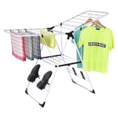 Northix Podesivi metalni stalak za sušenje odjeće s policama za cipele, 12 kg nosivosti