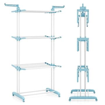 Northix Sklopivi stalak za sušenje odjeće s 4 razine, rotirajuća krila, metalni okvir