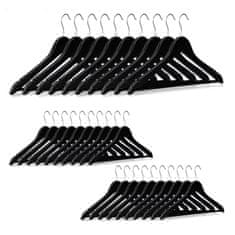 Northix Drvene vješalice za odjeću set od 30 komada javor metalna kuka