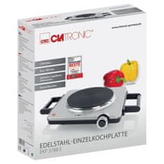 Clatronic Samostojeći električni štednjak Clatronic EKP 3788, nehrđajući čelik/crni