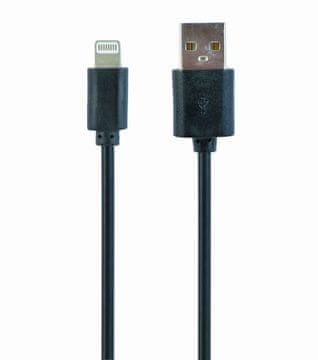 GEM Gembird CC-USB2-AMLM-1M Lightning kabel, 1 m, crni