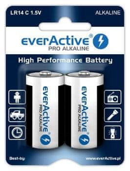slomart Alkalne baterije everActive Pro Alkaline LR14 C, 2 komada