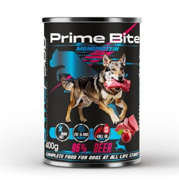 PRIME PRIME BITE Monoprotein Srnetina s jabukom - mokra hrana za pse - 400g