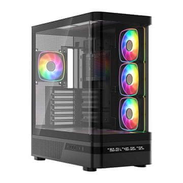 Modecom MODECOM Volcano AQ200 ARGB PC kućište Midi, crno