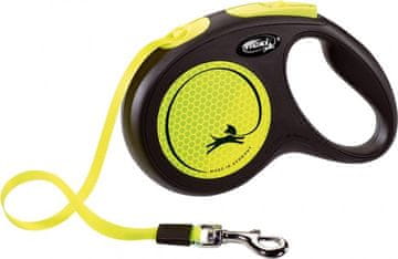 slomart FLEXI New Neon M crni teleskopski povodac - 5 m