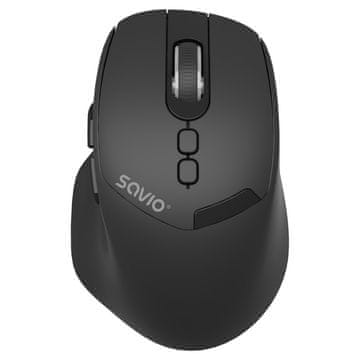 SAVIO Savio MB-06 bežični miš, crni, Bluetooth, 3800 DPI, USB-C punjenje