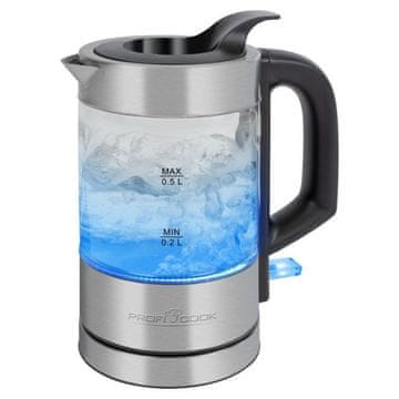 Profi Cook ProfiCook PC-WKS 1228 G električno kuhalo, 0.5 L, 1100 W, inox/prozirno