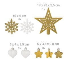 Northix Kuglice za božićno drvce, set od 101 komada, razni oblici, mat, sjajna i svjetlucava završna obrada