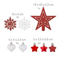 Northix Kuglice za božićno drvce, set od 101 komada, mat, sjajne i svjetlucave završne obrade