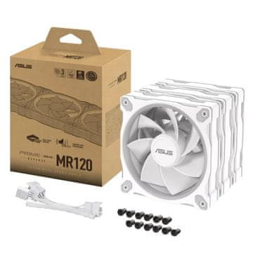 ASUS Prime MR120 ARGB Reverse ventilatori, 3x 120 mm PWM, bijeli (90DA00L3-B09020)