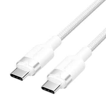 Vention Vention USB-C na C kabel, pleteni, 2m, 60W, crni/bijeli