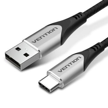 Vention Vention Cotton Braided USB 2.0 A Muški na C Muški kabel, 2 m, sivi