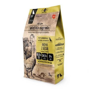 Wiejska Zagroda WZA puretina s guskom M - suha hrana za pse - 2kg