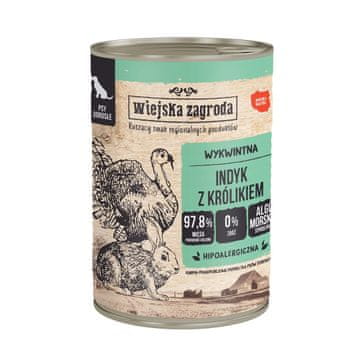 Wiejska Zagroda WZA Seoska poslastica Turska s kunićem mokra hrana za pse - 400g